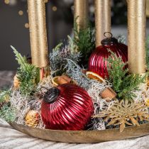 Boules de Noël en verre Boules de sapin de Noël rouge Ø10cm 4pcs