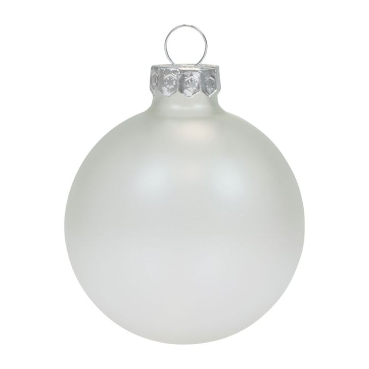 Boules de Noël en verre transparent opaque Boules de sapin de Noël Ø6cm 6pcs
