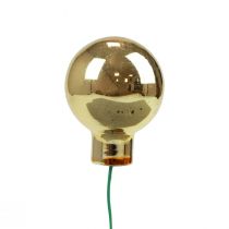 Article Boules de Noël sur fil de verre miroir baies doré 2,5cm 140 pcs