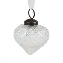 Article Boules de Noël en verre transparent style vintage Ø5,5cm - Lot de 9