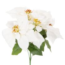 Article Kunstblume poinsettia blanc grande fleur 40 cm