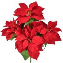 Article Poinsettia artificiel rouge 5 fleurs 40 cm
