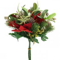 Bouquet artificiel d&#39;hiver avec des cônes, décoration de l&#39;Avent L30cm bouquet de 3pcs