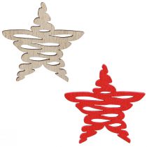 Article Poinsettias à disperser rouge, bois naturel 4cm 72 pcs