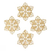 Poinsettias étoiles décoration de Noël métal Ø6cm 36pcs