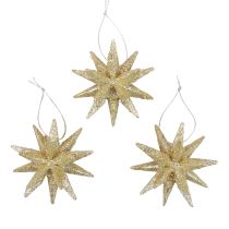 Poinsettias décorations de Noël paillettes dorées Ø7cm 6pcs