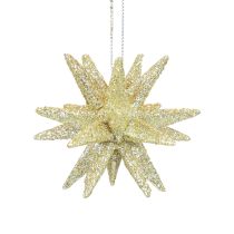 Poinsettias décorations de Noël paillettes dorées Ø7cm 6pcs
