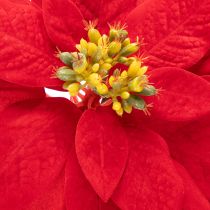 Article Fleur artificielle Poinsettia rouge sur tige 82 cm