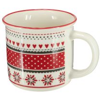 Article Mug de Noël en céramique rouge et blanc Ø10cm H9cm