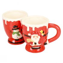 Article Tasses de Noël tasse Père Noël en céramique 10,5cm 2pcs