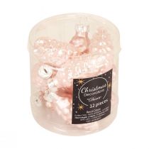 Article Cône de Noël en verre Cône en verre rose Noël 6.5cm 10p