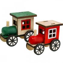 Article Train de Noël décoration ferroviaire locomotive en bois H7.5cm 4pcs
