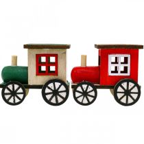 Article Train de Noël décoration ferroviaire locomotive en bois H7.5cm 4pcs