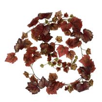 Guirlande de feuilles de vigne rouge foncé 190cm