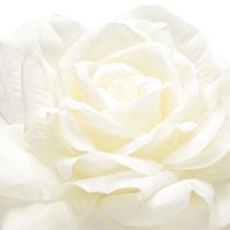 Article Rose Blanche Fausse Rose sur Tige Fleur de Soie Fausse Rose L72cm Ø13cm
