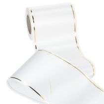 Article Ruban blanc à bordure dorée pour impression numérique, ruban satiné, imperméable, 25 m x 125 mm