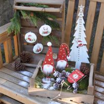 Décoration de nain en bois Nain de Noël H26/30cm 2pcs