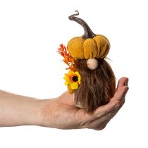 Article Figurines de citrouille lutins d'automne avec tournesol en tissu 16 cm lot de 2