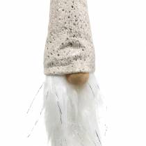 Article Gnome avec chapeau pointu à accrocher crème 48cm L57cm 3pcs
