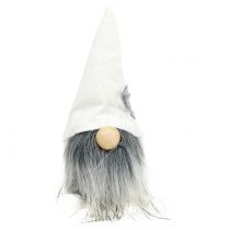 Article Lutins de Noël avec barbe blanc, gris 12cm 4 pcs