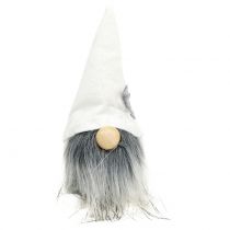 Article Gnome de Noël avec barbe blanche, grise 12cm 4pcs