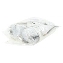 Article Lutins de Noël avec barbe blanc, gris 12cm 4 pcs