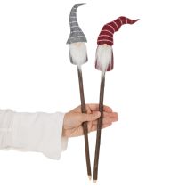 Article Figurines décoratives lutins en bois et tissu sur piquet 46 cm 6 pièces