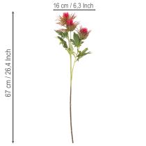 Article Kitschener Twigue de chardon artificiel rouge 67 cm pour décoration intérieure, Lot de 3