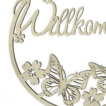 Article Panneau de bienvenue en bois anneau décoratif papillon Ø21,5cm 4pcs