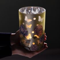 Article Porte-bougie chauffe-plat en verre à motif floral pour des moments de vie harmonieux, 18 cm