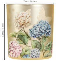 Article Lanterne décorative en verre à motif floral pour une touche d&#39;élégance dans votre intérieur, 8 cm, lot de 4.