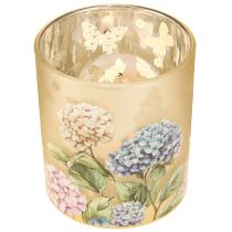 Article Lanterne décorative en verre à motif floral pour une touche d'élégance dans votre intérieur, 8 cm, lot de 4.