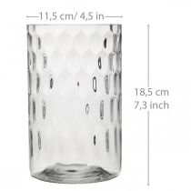 Vase à fleurs, vase en verre, verre à bougie, lanterne en verre Ø11,5cm H18,5cm