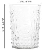 Article Lanterne tempête en verre, bougeoir, porte-bougie chauffe-plat, verre Ø7,5 cm H10 cm
