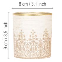 Article Porte-bougie chauffe-plat en verre à motif floral, Ø8 cm H9 cm, lot de 2