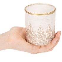 Article Porte-bougie chauffe-plat en verre à motif floral, Ø8 cm H9 cm, lot de 2