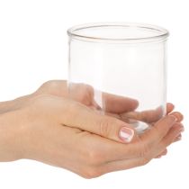 Article Set de 3 vases cylindriques en verre transparent 10 cm