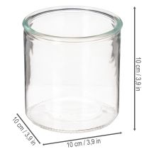 Article Set de 3 vases cylindriques en verre transparent 10 cm