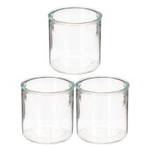 Article Set de 3 vases cylindriques en verre transparent 10 cm