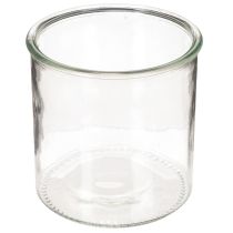 Article Photophore en verre transparent rond 12 cm - Lot de 2