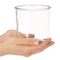 Article Photophore en verre transparent rond 12 cm - Lot de 2