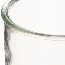 Article Photophore en verre transparent rond 12 cm - Lot de 2