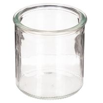Article Lot de 3 photophores ronds en verre transparent 8 cm