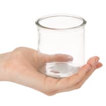 Article Lot de 3 photophores ronds en verre transparent 8 cm