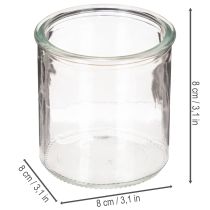 Article Lot de 3 photophores ronds en verre transparent 8 cm
