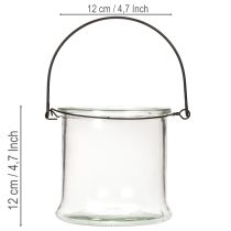 Article Photophore en verre suspendu Ø12 cm H12,5 cm - Lot de 2