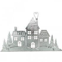 Article Décoration de Noël maisons, photophore métal L20cm