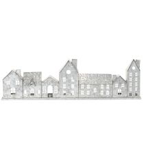 Article Décoration Maison en Métal avec Porte-Bougies Chauffe-Plat 68cm Argentée