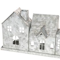 Article Décoration Maison en Métal avec Porte-Bougies Chauffe-Plat 68cm Argentée