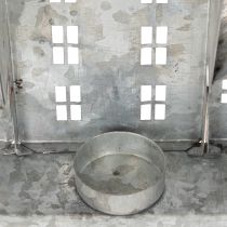 Article Décoration Maison en Métal avec Porte-Bougies Chauffe-Plat 68cm Argentée